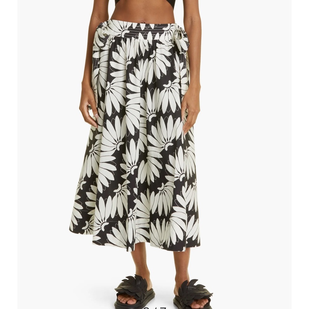 Farm Rio Copacabana Floral Cotton Side Tie Skirt Size M